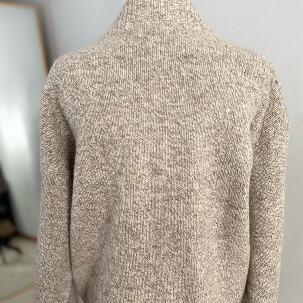 Vintage 80s J.J. Cochran Wool Henley Sweater Oatmeal Chunky Knit L - Picture 8 of 11